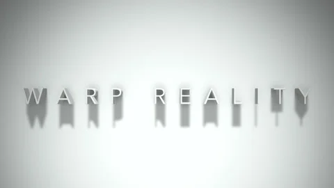 Warp reality 3D title animation white text on a white background Stock Footage 298895542