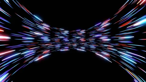 Warp Speed Neon Particle Motion Loop Stock Footage 334933762
