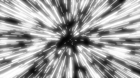 Warp Speed in Space Background. Glowing purple and blue abstract lights. Video stock 309284007