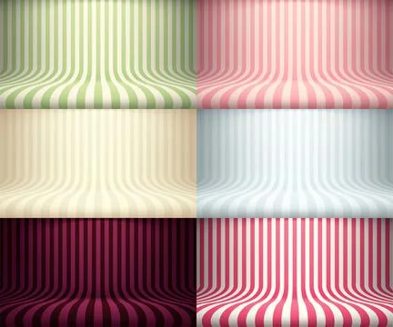Warp stripped backgrounds in set various colors Stock Illustration