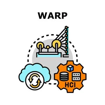 Warp technology connecting data cloud and hyperconverged infrastructure Stock Illustration