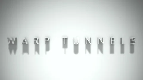 Warp tunnels 3D title animation white text on a white background Stock Footage 299646428