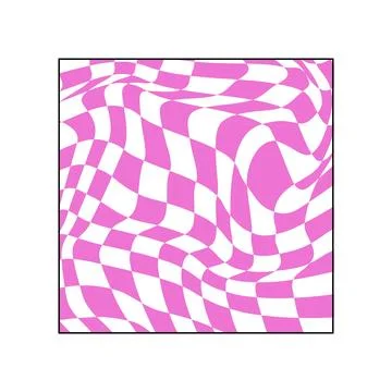 Warped checker pattern creating optical illusion Stock Illustration