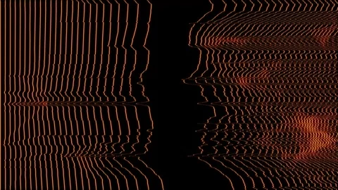 Warped, Glowing Orange Waves Depicting Data Modulation Stock Footage 284805111