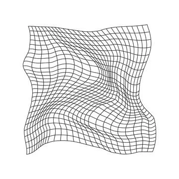 Warped grid creating a distorted wavy background 스톡 일러스트