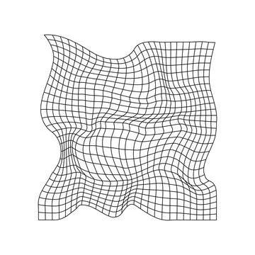 Warped grid creating visual distortion effect Stock Illustration