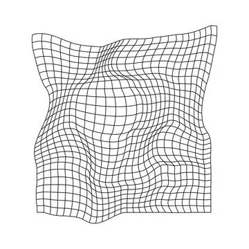 Warped grid distortion forming an abstract shape Stock Illustration