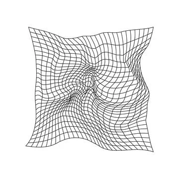 Warped grid distortion forming an abstract topographic mesh イラスト素材