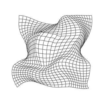 Warped grid distortion surface abstract design 스톡 일러스트