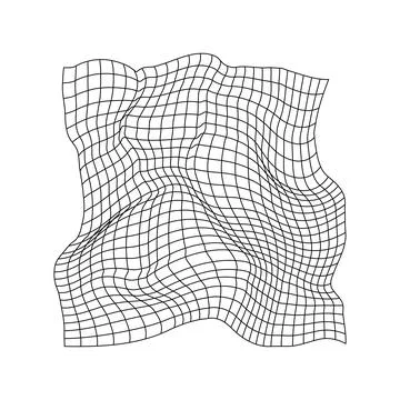 Warped grid lines creating abstract distorted wave Stock Illustration