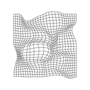 Warped grid lines creating abstract distortion effect 스톡 일러스트