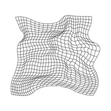 Warped grid network distorting abstract wave pattern 스톡 일러스트