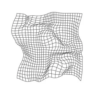 Warped grid representing abstract digital data distortion 스톡 일러스트