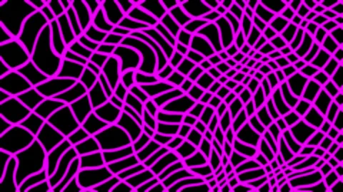 Warped lattice pattern in pink on black Stock Footage 270448049
