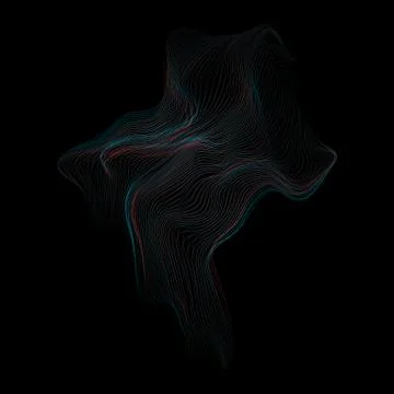 Warped parametric glitch shape. Illustrazione stock