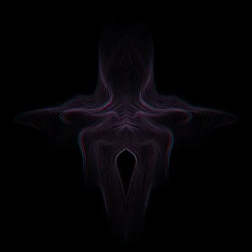 Warped parametric glitch shape. Stock Illustration