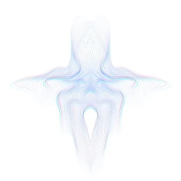 Warped parametric glitch shape. Stock Illustration