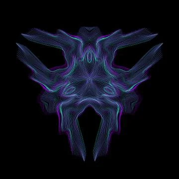 Warped parametric glitch shape. Stock-Illustration