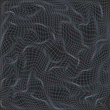 Warped parametric net surface background. イラスト素材