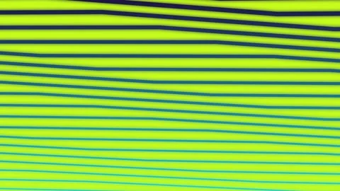 Warped rolling horizontal lines pattern in turquoise and blue on lemon yello Stock Footage 270058307