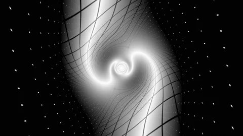 Warped Space Bubble Retraction Retracting Mask Stock Footage 139737312