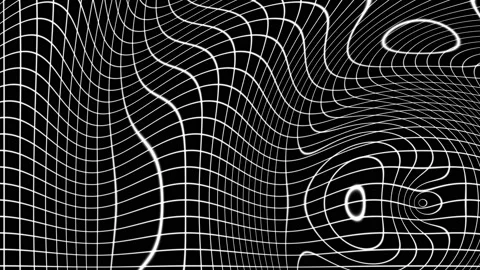Warped Spacetime Gravitational Waves of Mesh Surface Bending Mask Matte Stock Footage 139718462