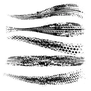 Warped tire tracks Stock Illustration