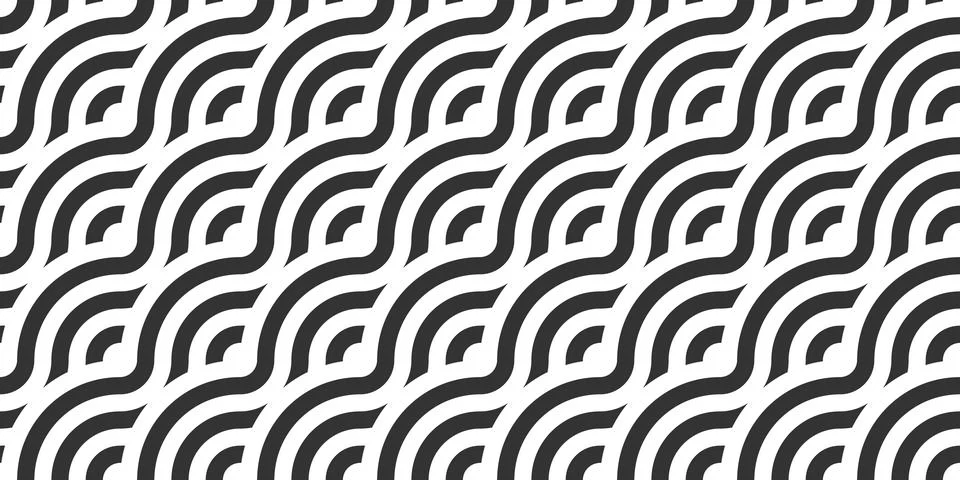 Warped Wave Stripes Seamless Vector Pattern Stock Illustration