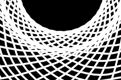 Warped White Grid Tunnel Illusion Stock Illustration