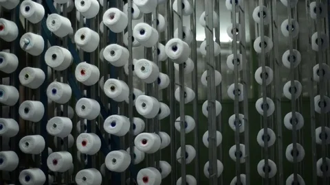 Warping and winding. Textile Industry. Spinning. 스톡 동영상 72596601