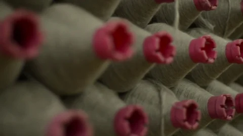 Warping and winding. Textile Industry. Spinning. Видео 72597735
