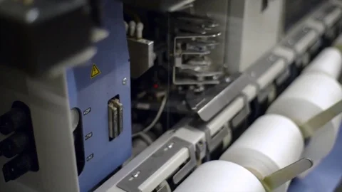 Warping and winding. Textile Industry. Spinning. Vídeo Stock 72597776