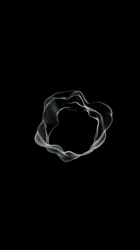 Warping mesh shapes transform with fluid motion in dark background Video stock 320530687