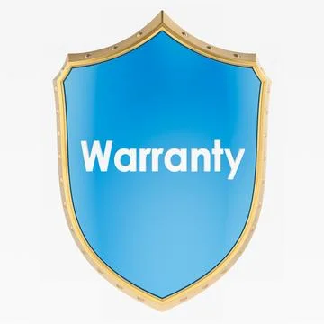 Warranty, blue shield. 3D rendering Stock Illustration