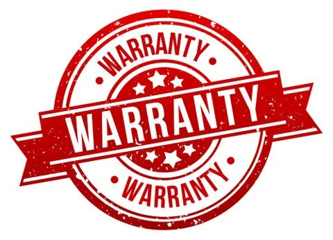 Warranty Stamp Button Banner Badge in red. Eps10 Vector. Stock Illustration