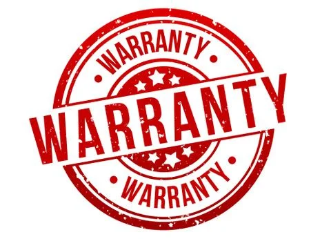 Warranty Stamp Button Banner Badge in red. Eps10 Vector. Stock Illustration