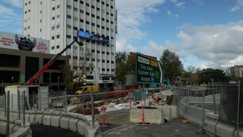 Warringah Freeway Upgrade next to SBS Sydney building 6K Stock Footage 309173243