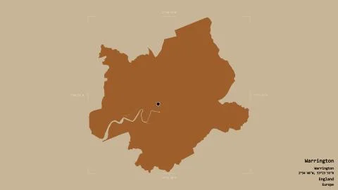 Warrington - England. Bounding box. Pattern Illustration
