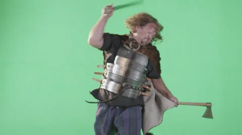 Warrior in Battle for Compositing Video stock 33292639