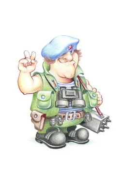 Warrior with bazooka Stock Illustration