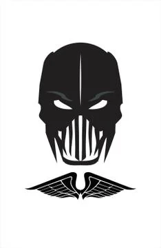 Warrior. Black Mask.Horror. Demon. Stock Illustration