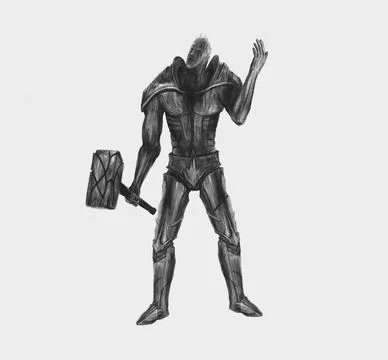 Warrior character concept Stock Illustration