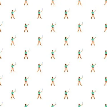Warrior character holding sword repeating pattern background 스톡 일러스트