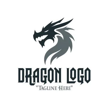 Warrior Dragon Legacy Logo Stock Illustration