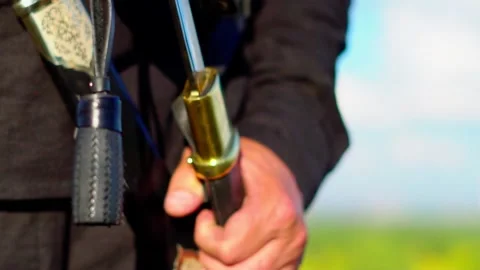 The warrior draws his dagger from its scabbard Stock Footage 139439071