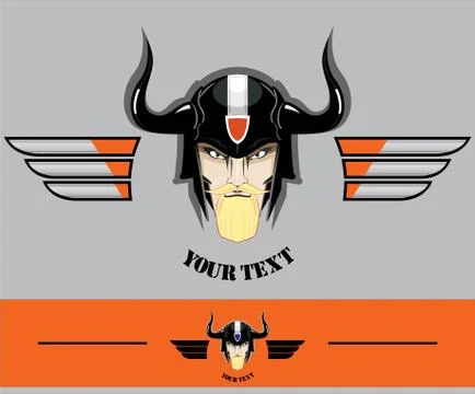 Warrior head with the beard Stock Illustration