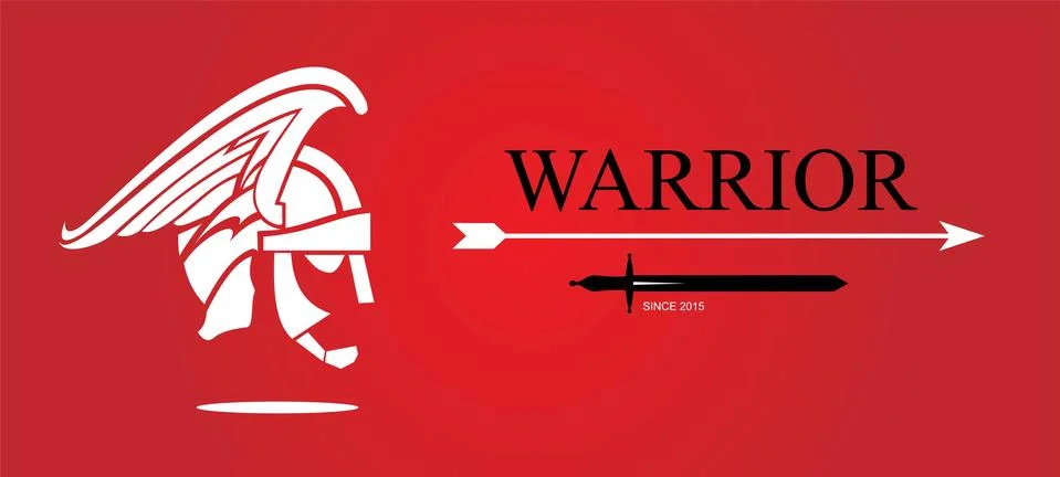 Warrior Head. Warrior profile. Stock Illustration