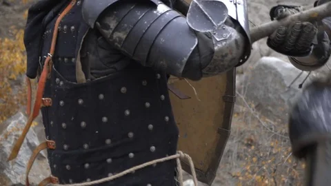 Warrior kicks and kicks the enemy in battle Stock-Footage 81667524