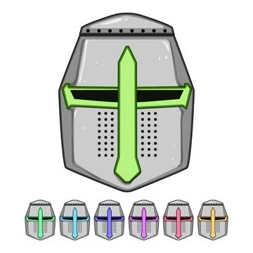 Warrior knight helmet cartoon vector graphic Stock Illustration