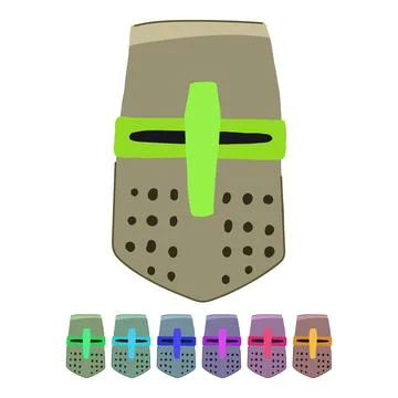 Warrior knight helmet vector cartoon graphic Stock Illustration